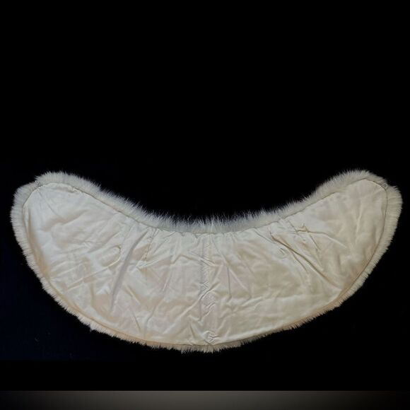 ♥️ White Norwegian FOX Fur Stole Bridal Shawl Cape, Winter Wedding Caplet Gatsby - Picture 14 of 16